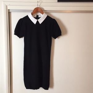 White Collared Sweater Dress fits S/M